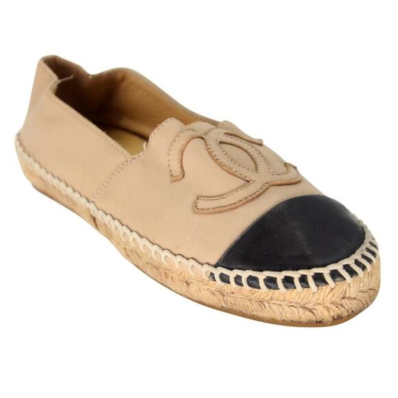 Chanel Espadrille 36 Leather Cap Toe Cc Flats CC-0505N-0162 - Picture 6 of 10